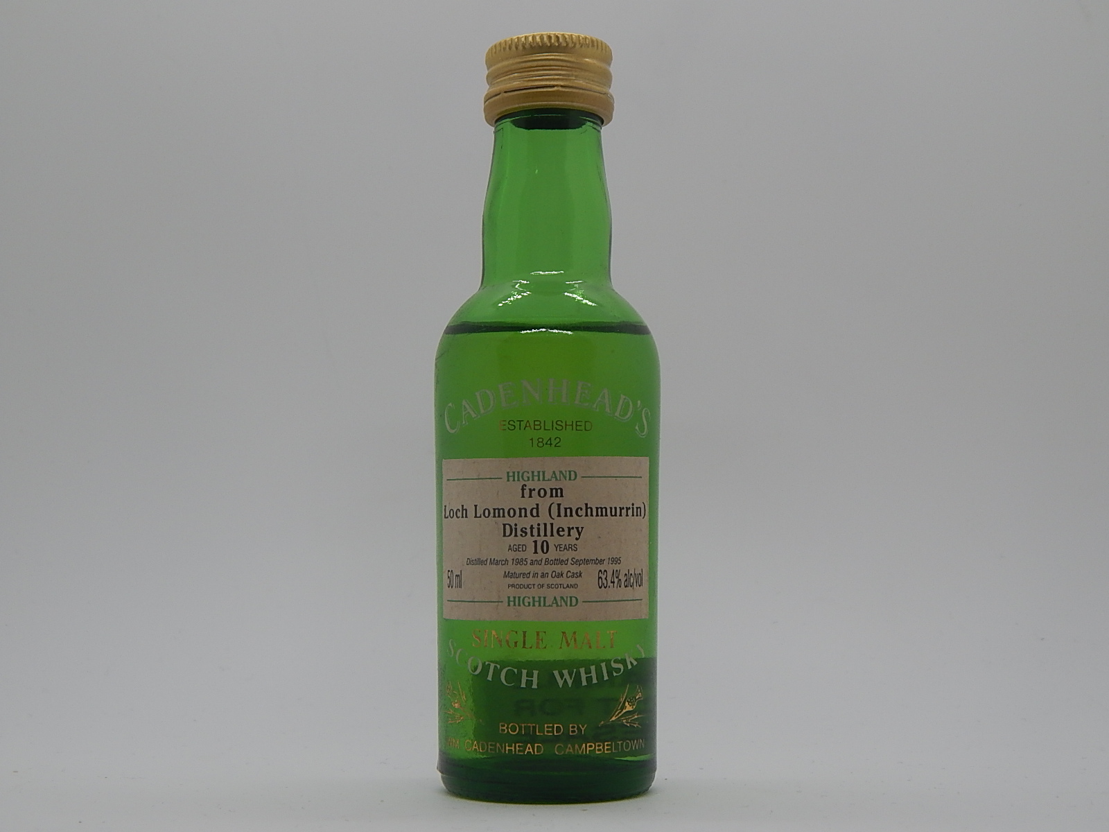 INCHMURRIN HSMSW 10yo "Cadenhead´s" 50ml 63,4% alc/vol